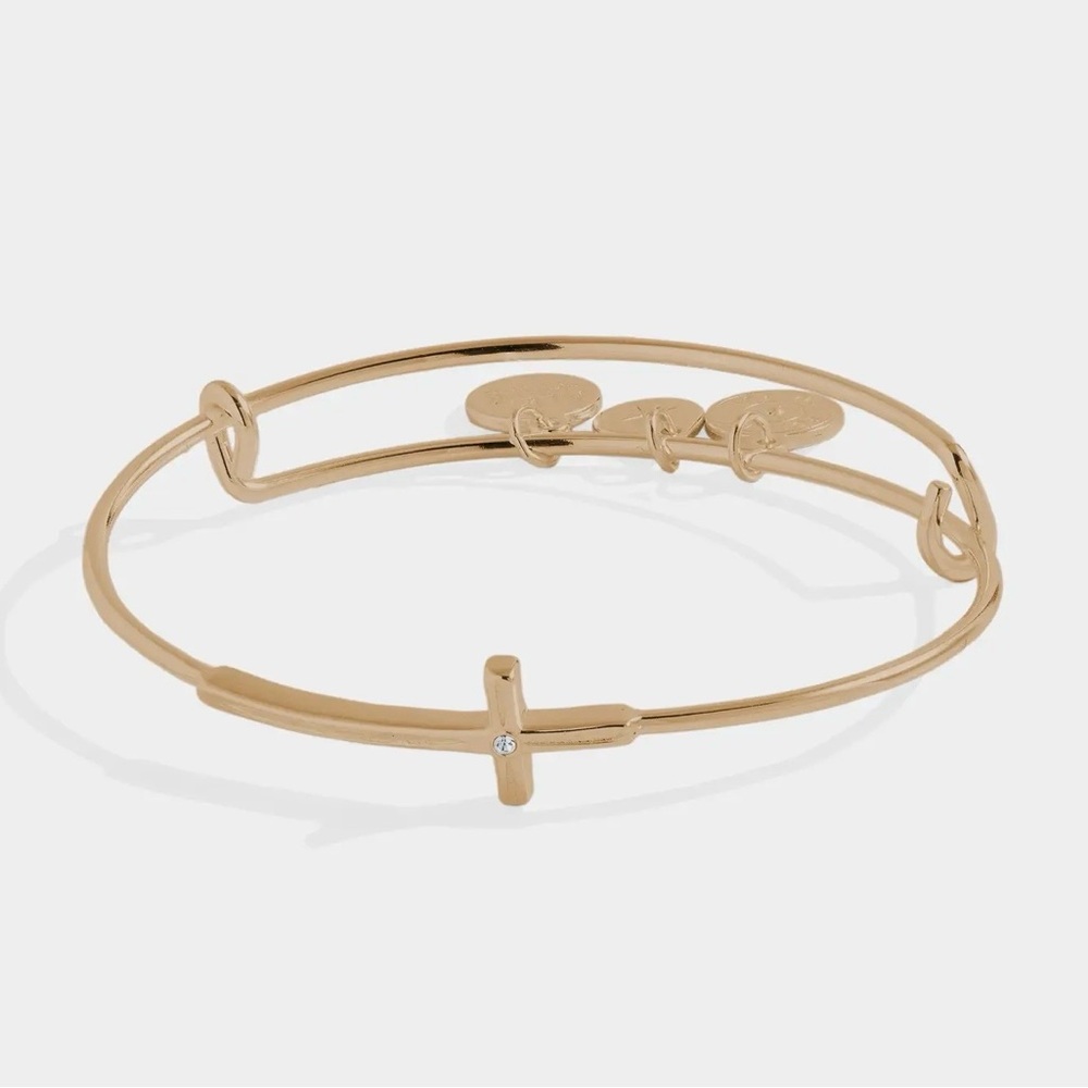 Alex and Ani Gold Cross Bangle Bracelet - Women Jewelry